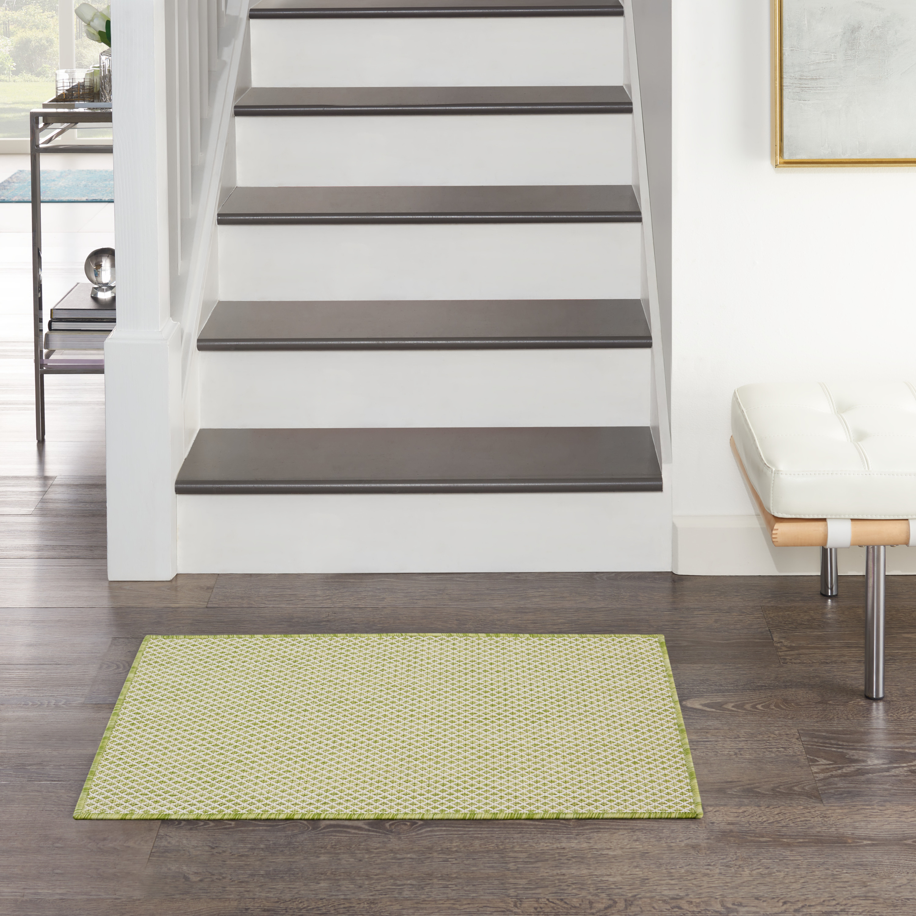 Nourison Courtyard 2' x 3' Ivory Green Modern Rug