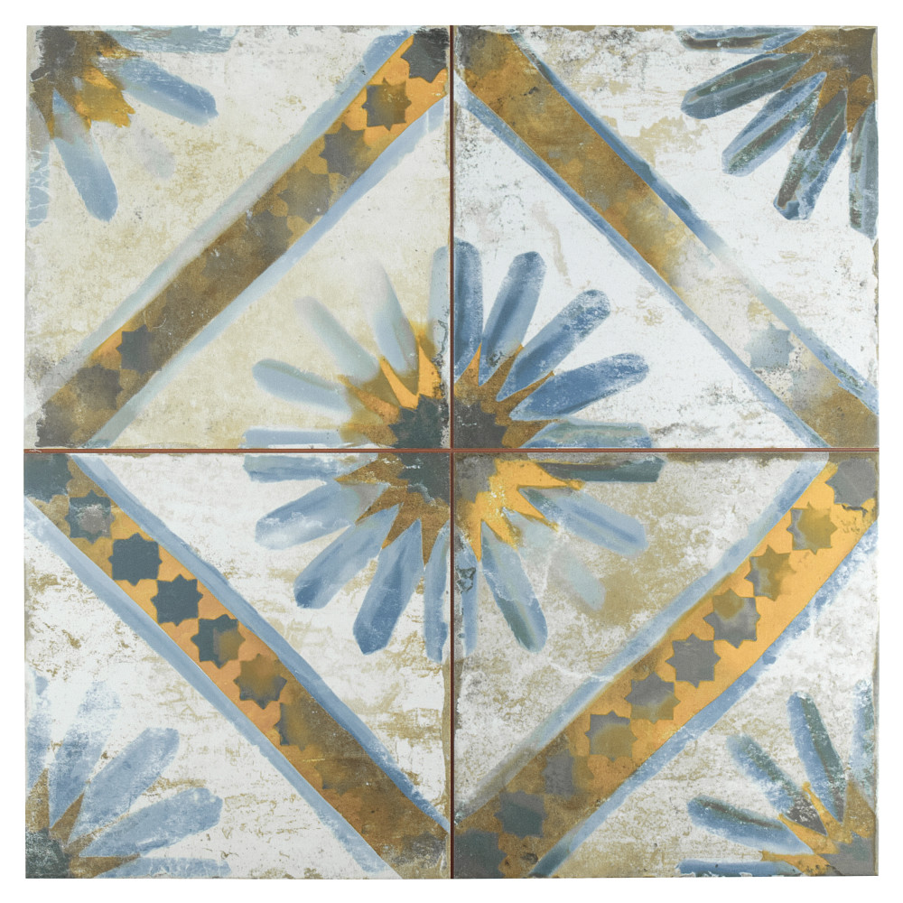 Sample – Kings Marrakech Blue Ceramic Floor and Wall Tile