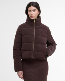 Pufferjacke Hudson Faux-Velvet Red Velvet