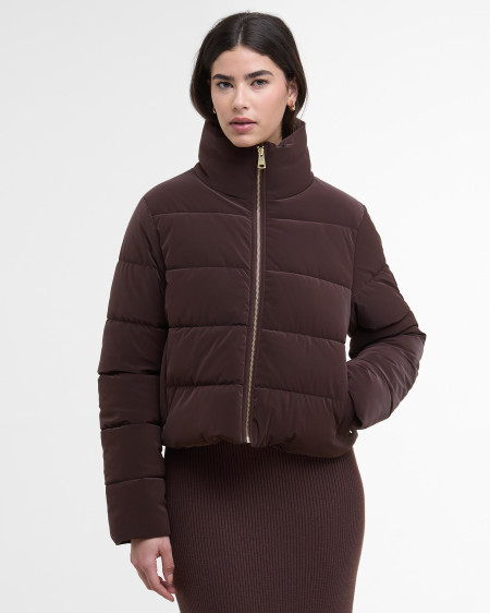 Hudson Faux-Velvet Puffer Jacket