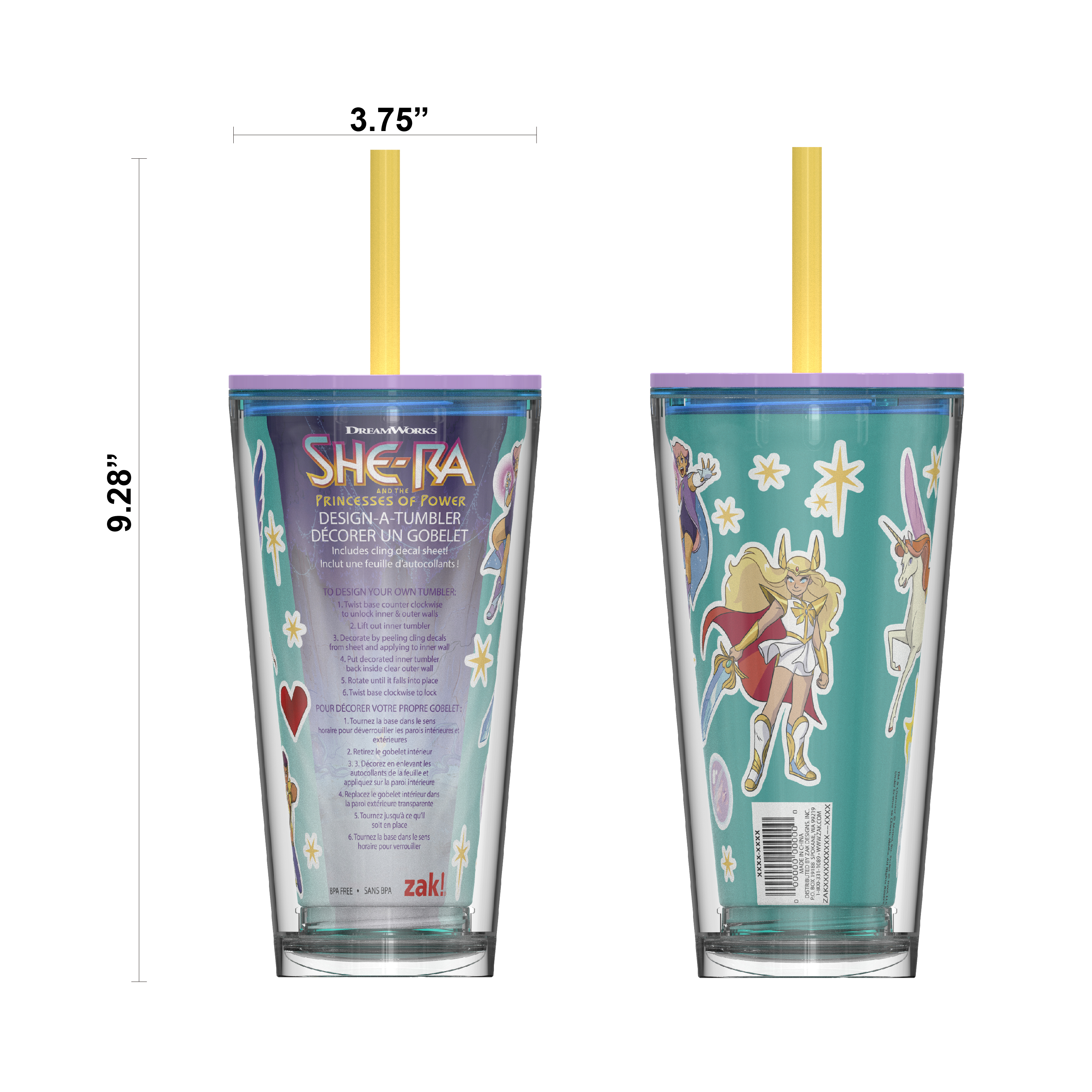 She-Ra 16 ounce Plastic Cup with Lid and Straw, Princess of Power slideshow image 6
