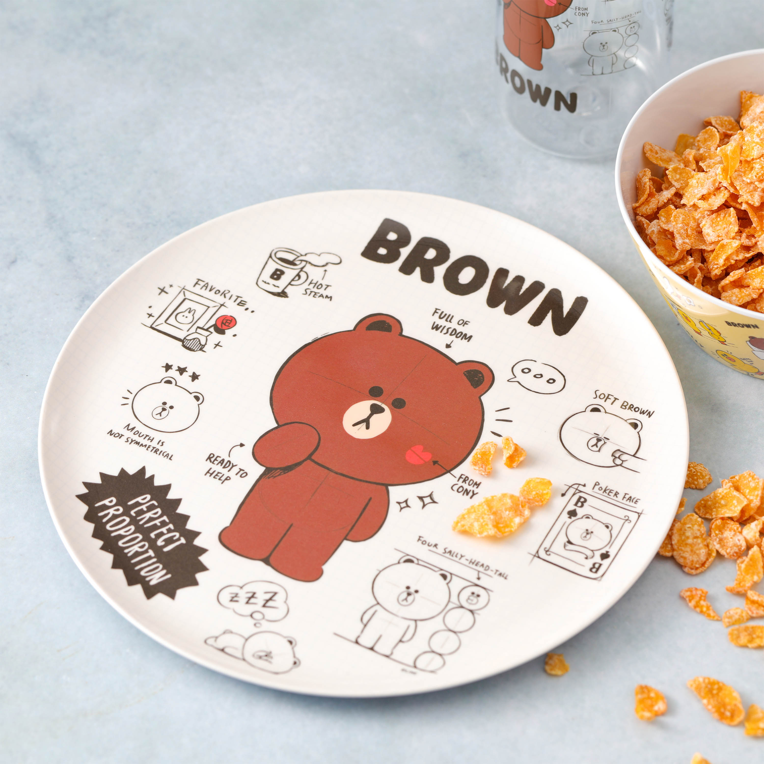 Line Friends Dinnerware Set, Teddy Bear, 2-piece set slideshow image 2 Line Friends Dinnerware Set, Teddy Bear, 2-piece set slideshow image 2