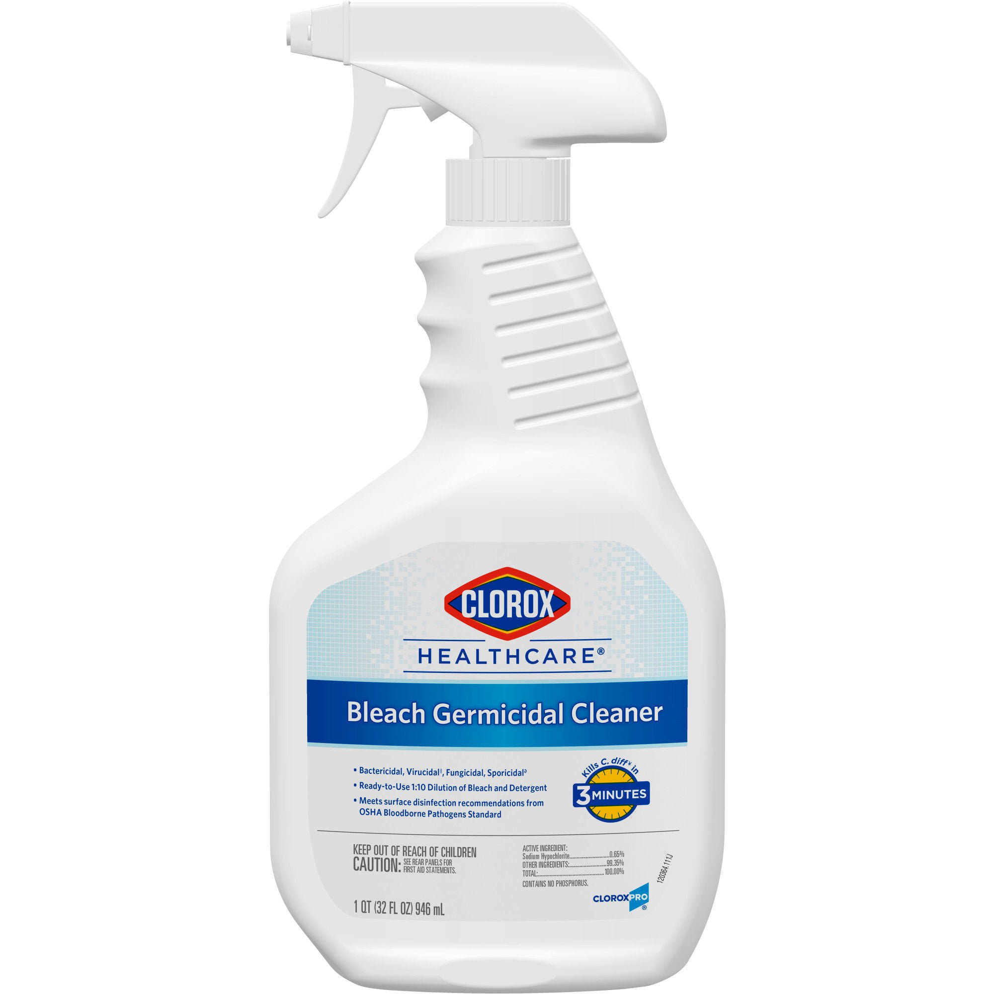Clorox Healthcare® Bleach Germicidal Cleaner, Spray Bottle, 32 oz.