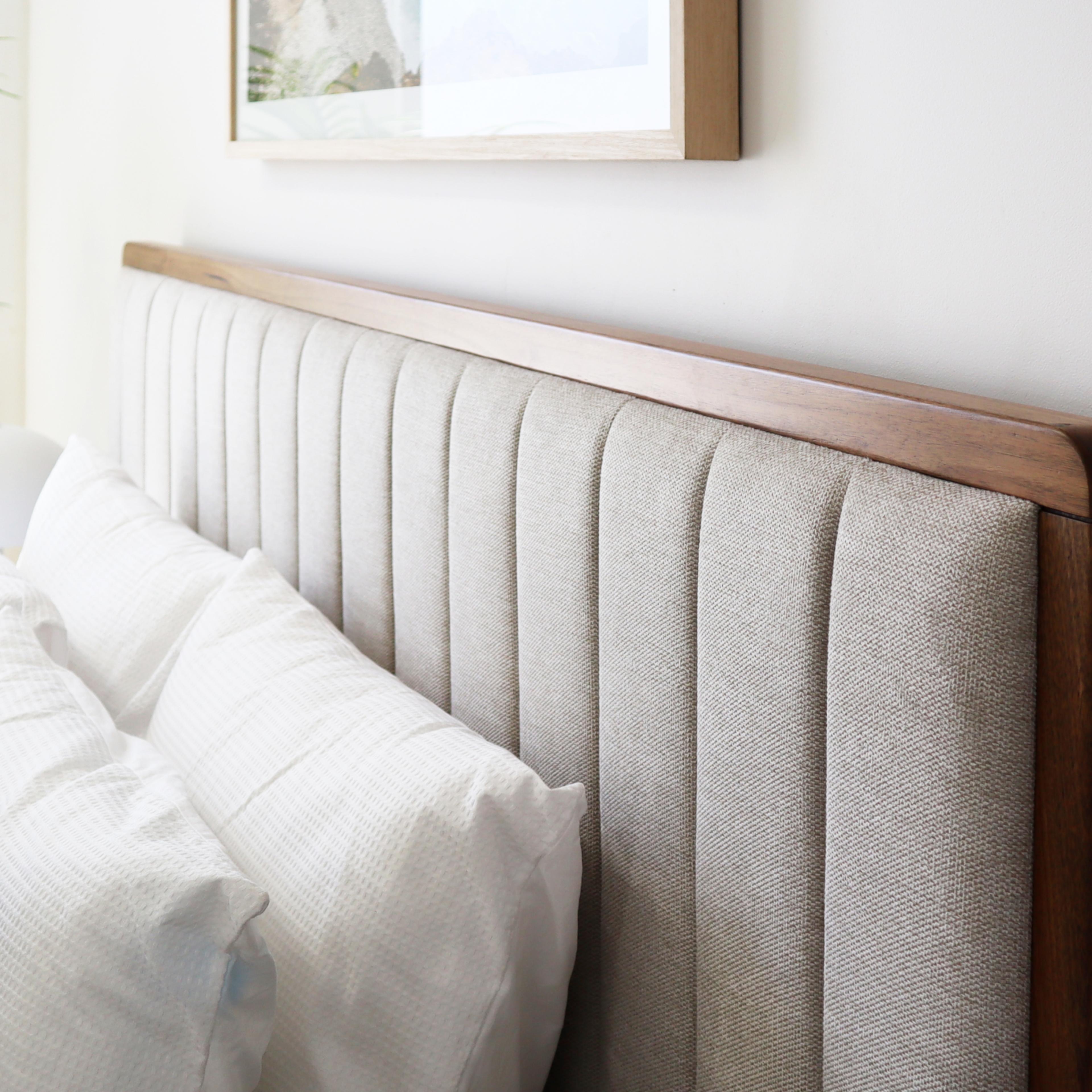 Detail image of the  Clifton Bed Frame, Gas Lift Base, Smoked Oak from Forty Winks