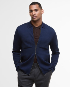 Croscombe Zip-Up Cardigan Navy Marl