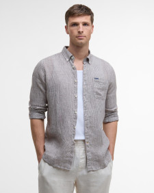 Linton Tailored Long-Sleeved Shirt Dark Oak