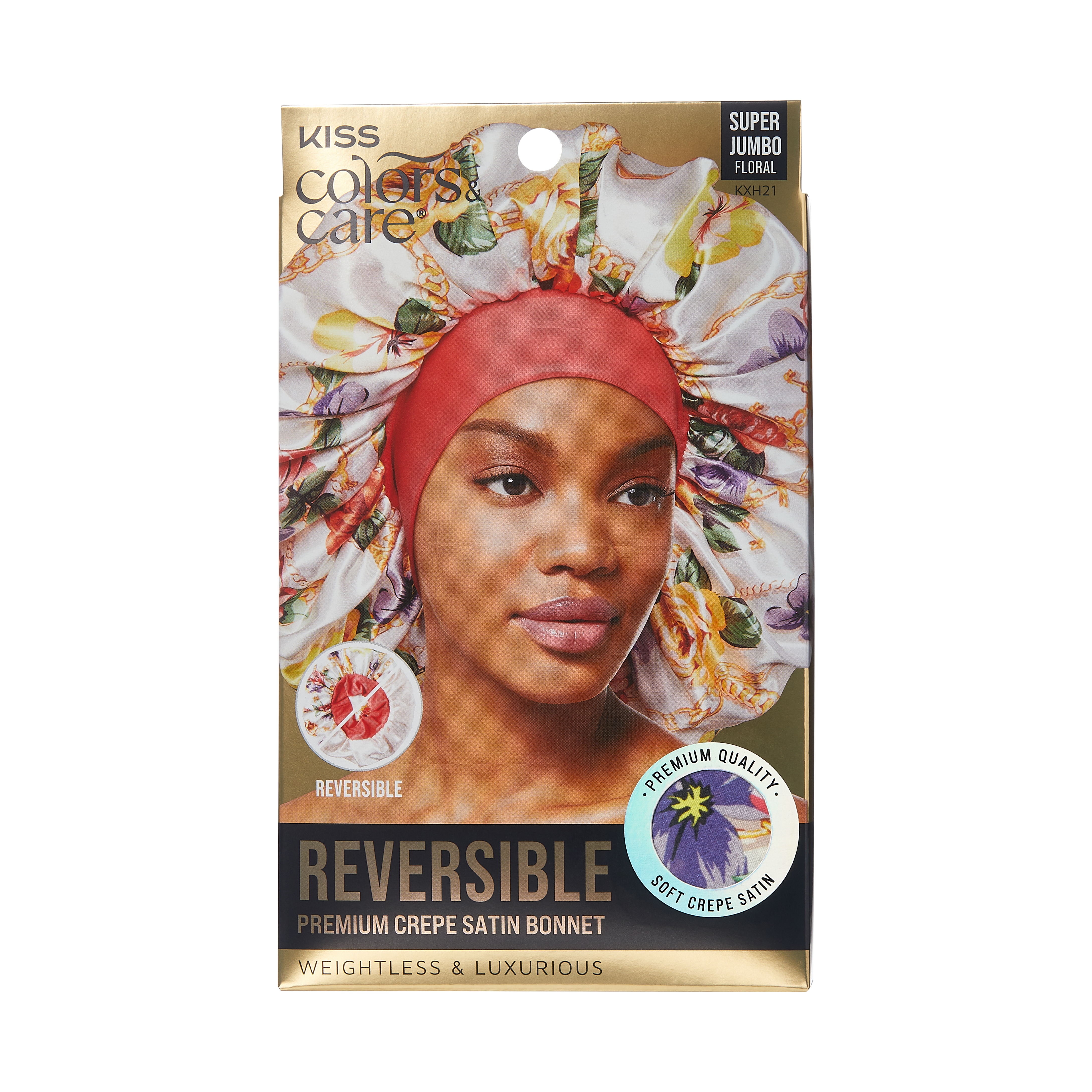Floral | Reversible | Super Jumbo | Satin Bonnet Cap