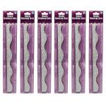 Ashley Productions&reg; Magnetic Scallop Border, Black Messy Dots on White, 12 Feet Per Pack, 6 Packs ASH11426-6
