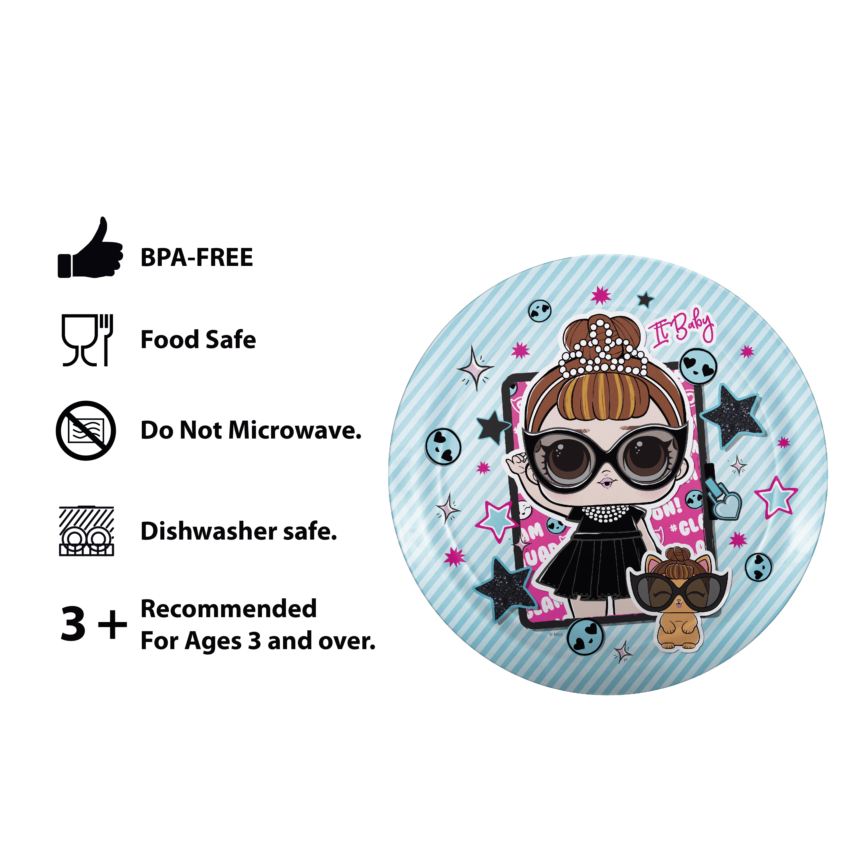 LOL Surprise Kid’s Dinnerware Set, Glitter Babies, 3-piece set slideshow image 10 LOL Surprise Kid’s Dinnerware Set, Glitter Babies, 3-piece set slideshow image 10