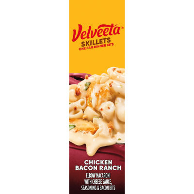 Velveeta Skillets Chicken Bacon Ranch One Pan Dinner Kit with Pasta, Cheese Sauce, 11.5 oz Box