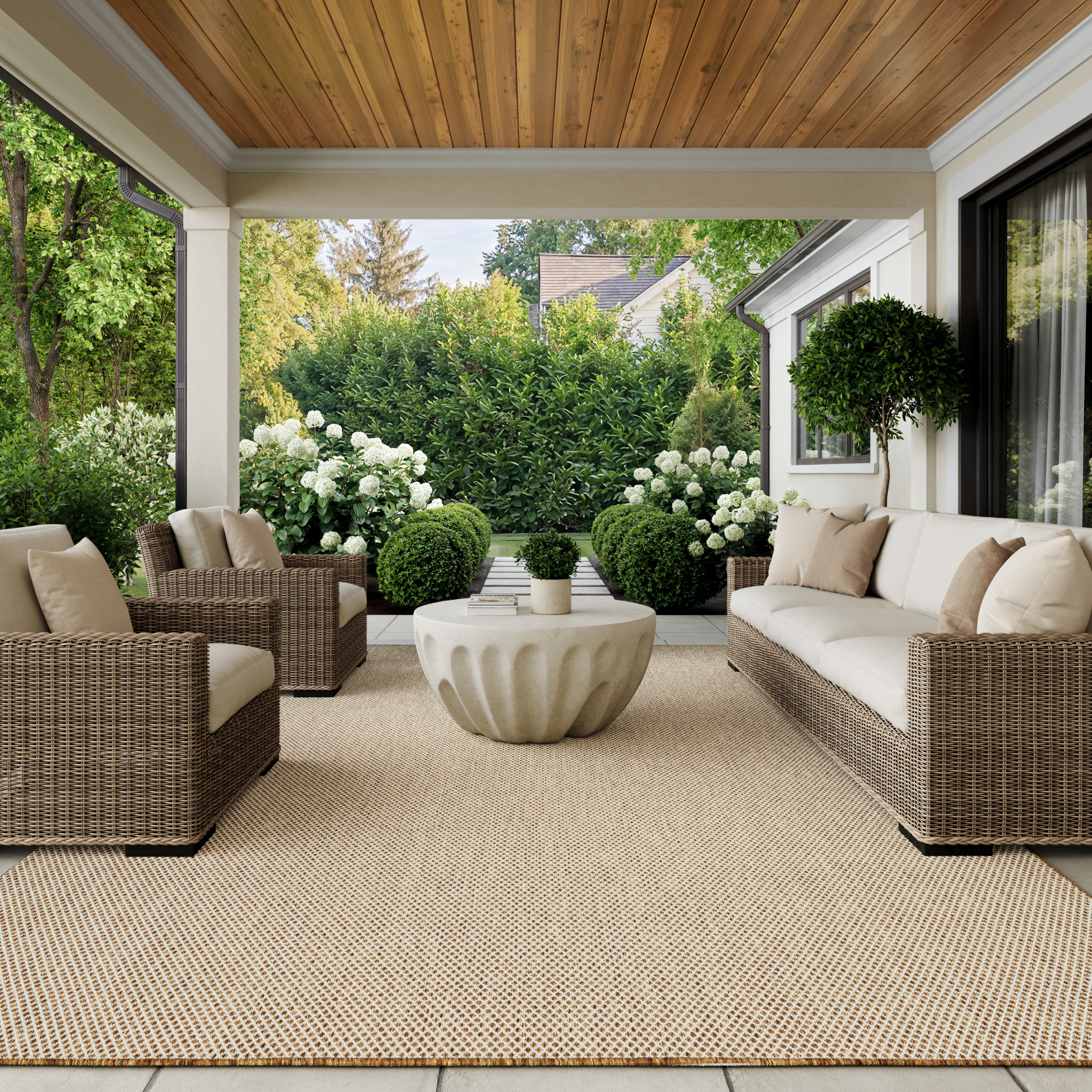 Nourison Courtyard 10' x 14' Jute Ivory Modern Rug