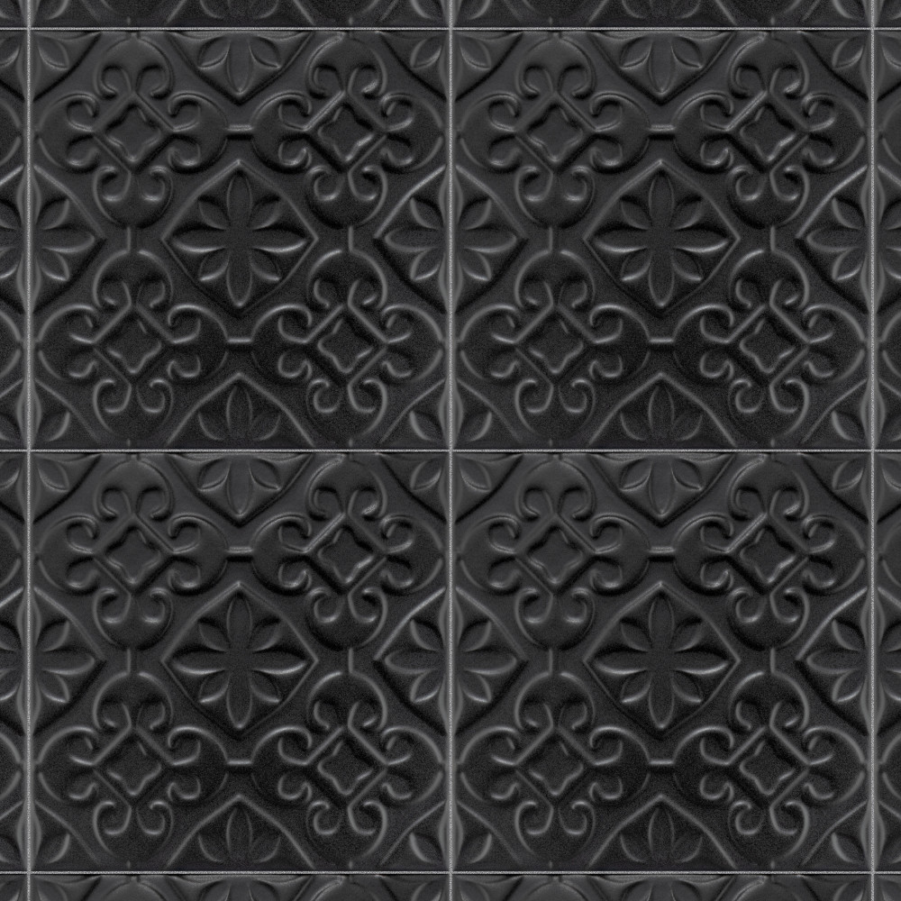 Sample – Triplex Valverde Black Ceramic Wall Tile
