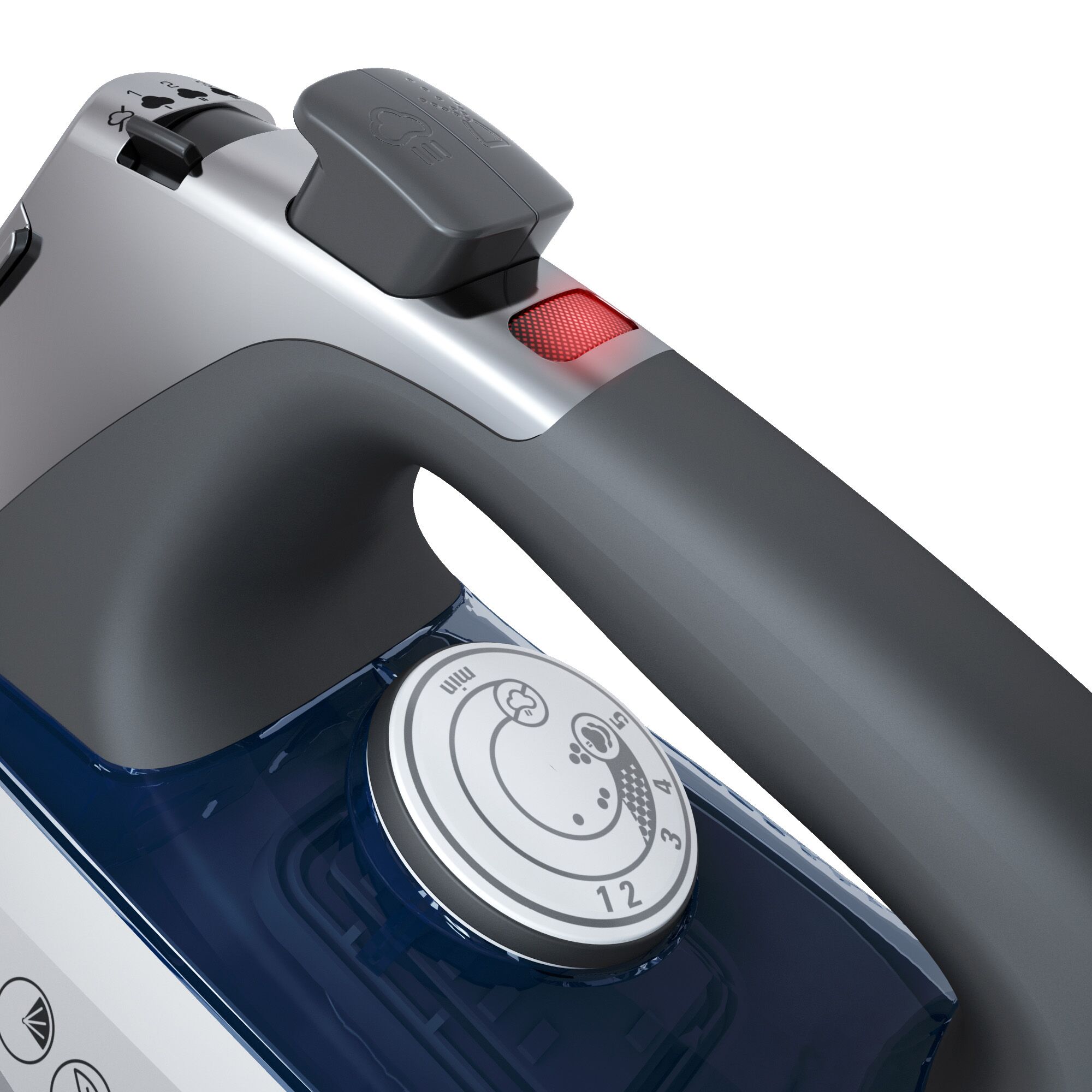 Digital controls for variable temperature feature of Allure Steam Iron.