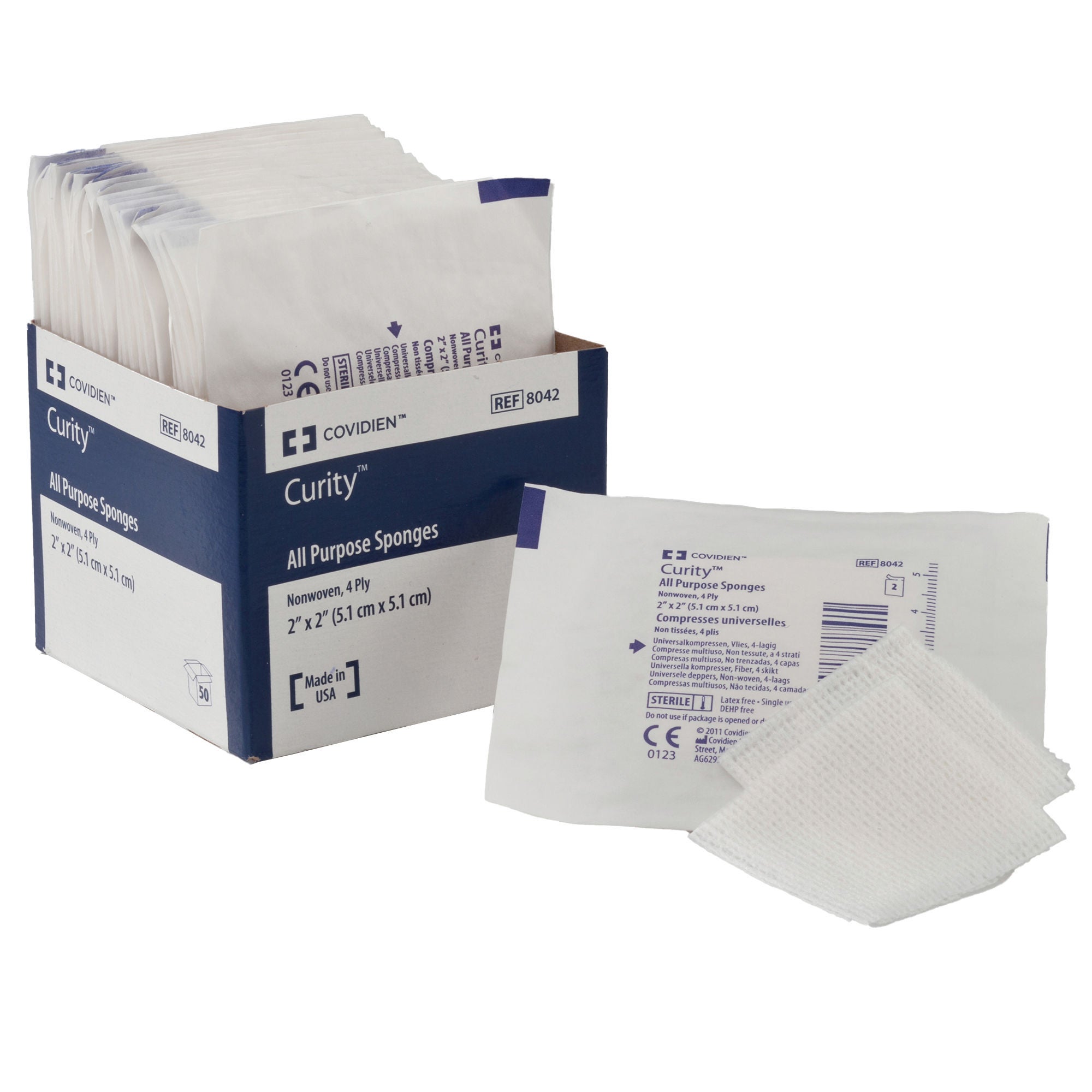 Curity™ Sterile Nonwoven Sponge, 3 x 3 Inch, Four-Ply