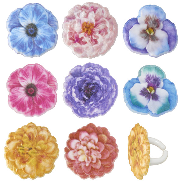 Garden Flowers Cupcake Rings