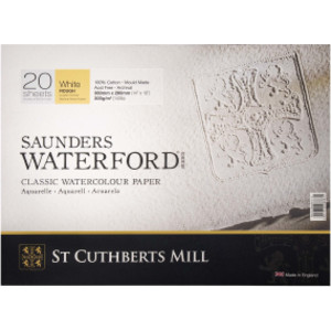 Saunders Waterford Watercolor Block, Rough, White, 140lb/300gsm, 20 Sheet, 14x10 inch, 1 Count