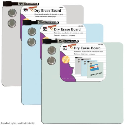 Magnetic Unframed Dry Erase Board 11.5"x 11.5" - Assorted Color