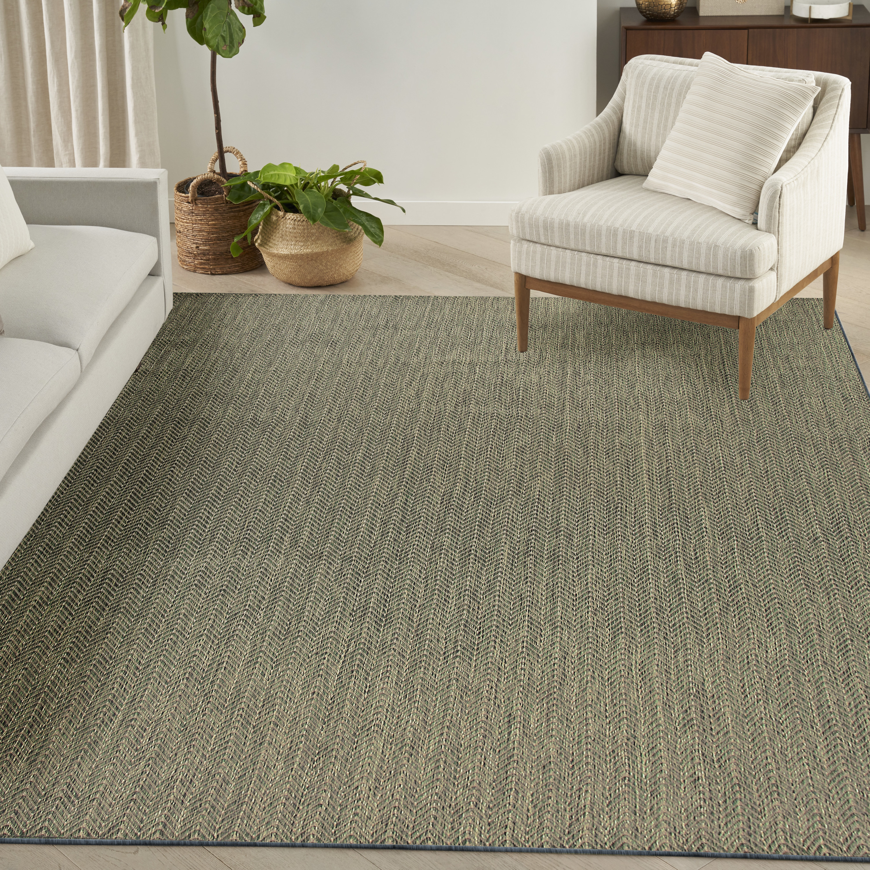 Nourison Horizon Indoor/Outdoor 8' x 10' Green Modern Rug
