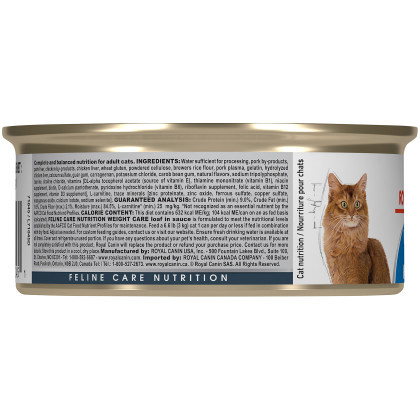 Royal Canin Feline Care Nutrition Weight Care Loaf In Sauce Canned Cat Food