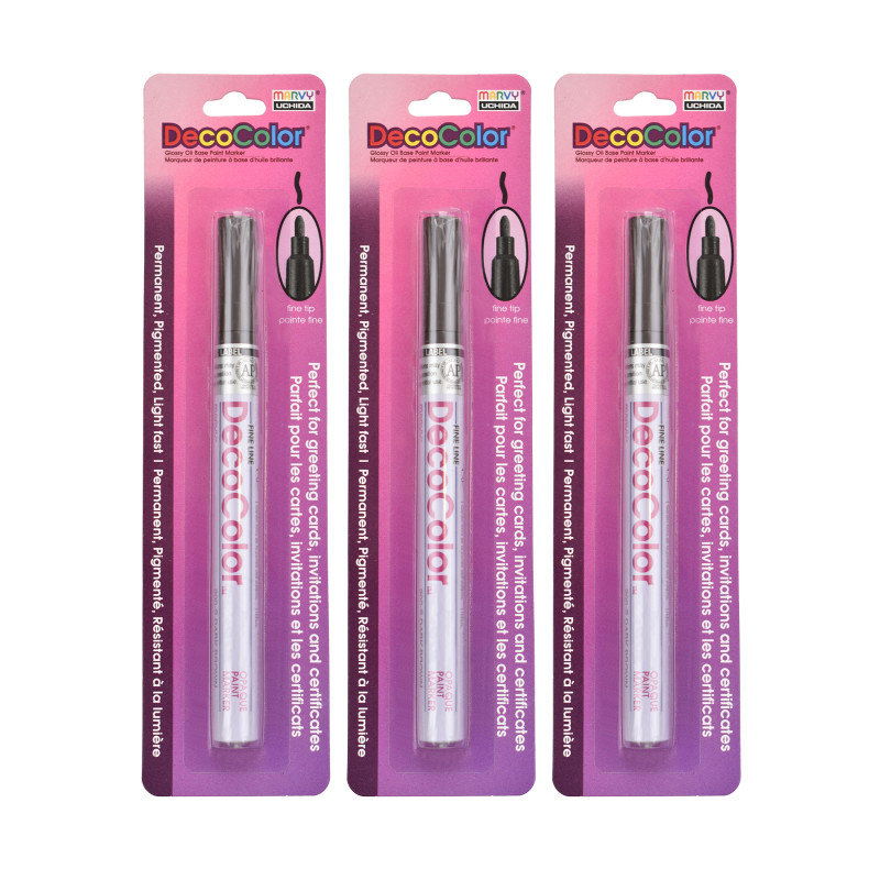 DecoColor® Paint Marker, Fine Tip, 200-S, Dark Brown #18, Set of 3