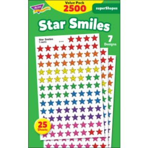 Star Smiles superShapes Stickers Value Pack, 2500 ct