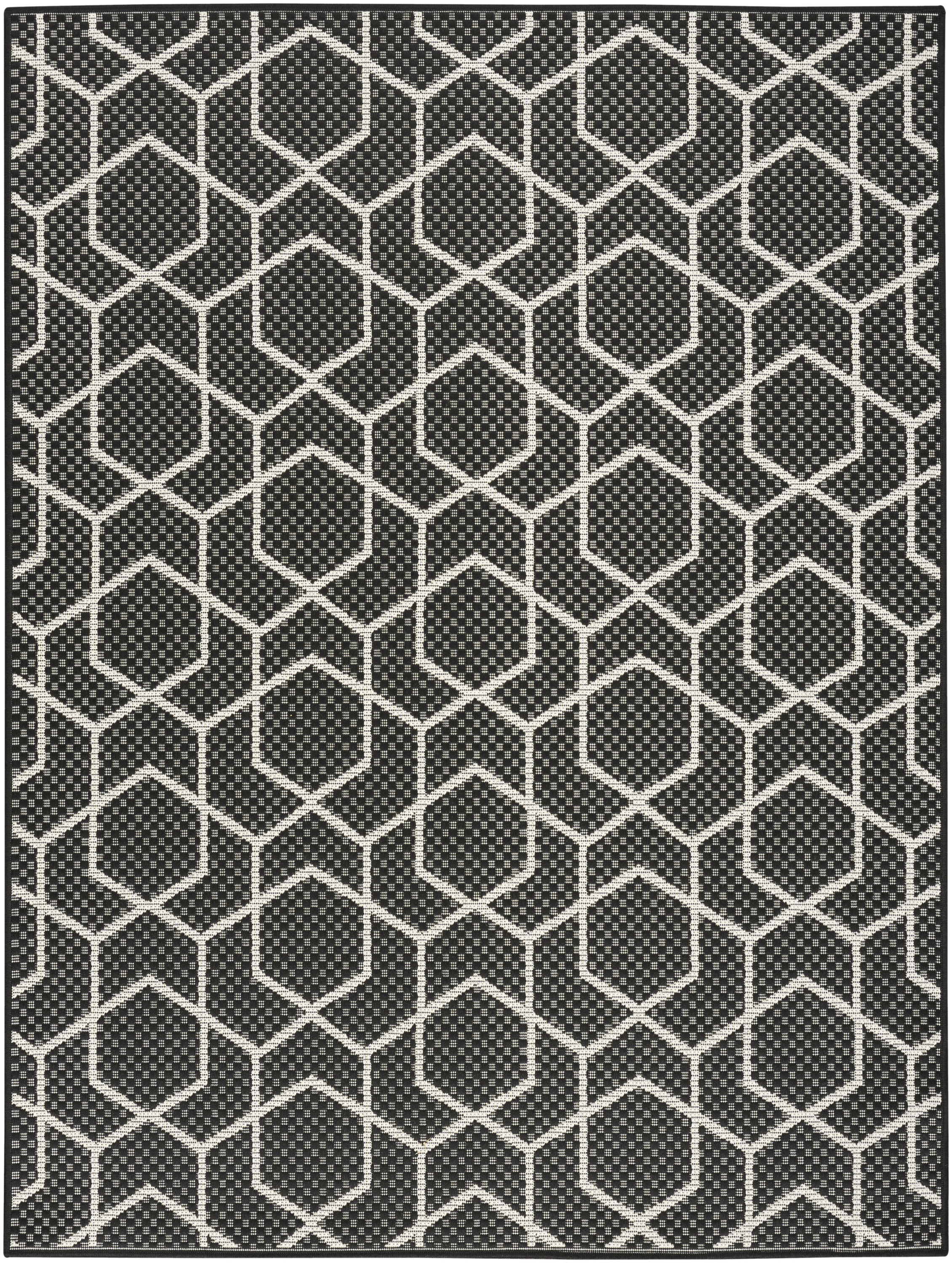 Nourison Horizon Indoor/Outdoor 4' x 6' Black Modern Rug