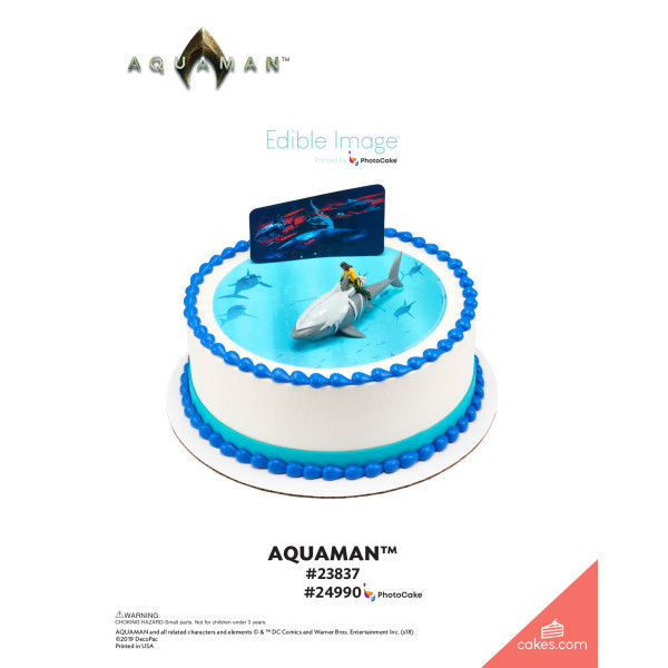 Aquaman™ The Magic of Cakes® PhotoCake® Enhanced Round Background Page