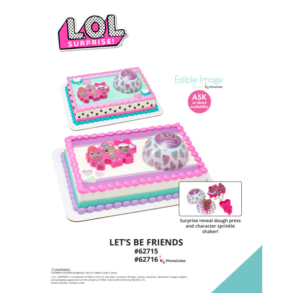 L.O.L. Surprise!™ Let's Be Friends The Magic of Cakes® PhotoCake® Enhanced Background and Icing Page