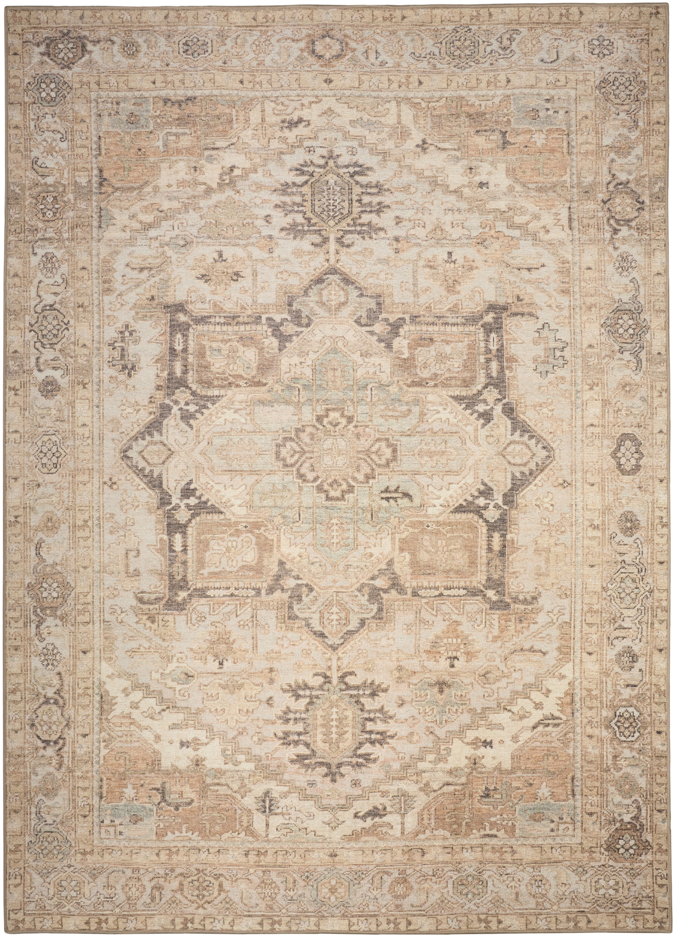 Nourison Vintage Washables 5'3" x 7'3" Coral Mint Vintage Indoor Rug