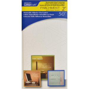 LetterCraft Removable Vinyl Lettering, 2-Inch, Parchment, White