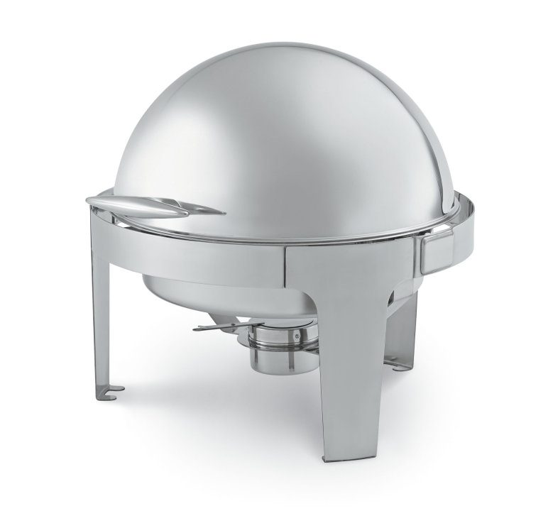 6-quart round stainless steel rolltop chafer