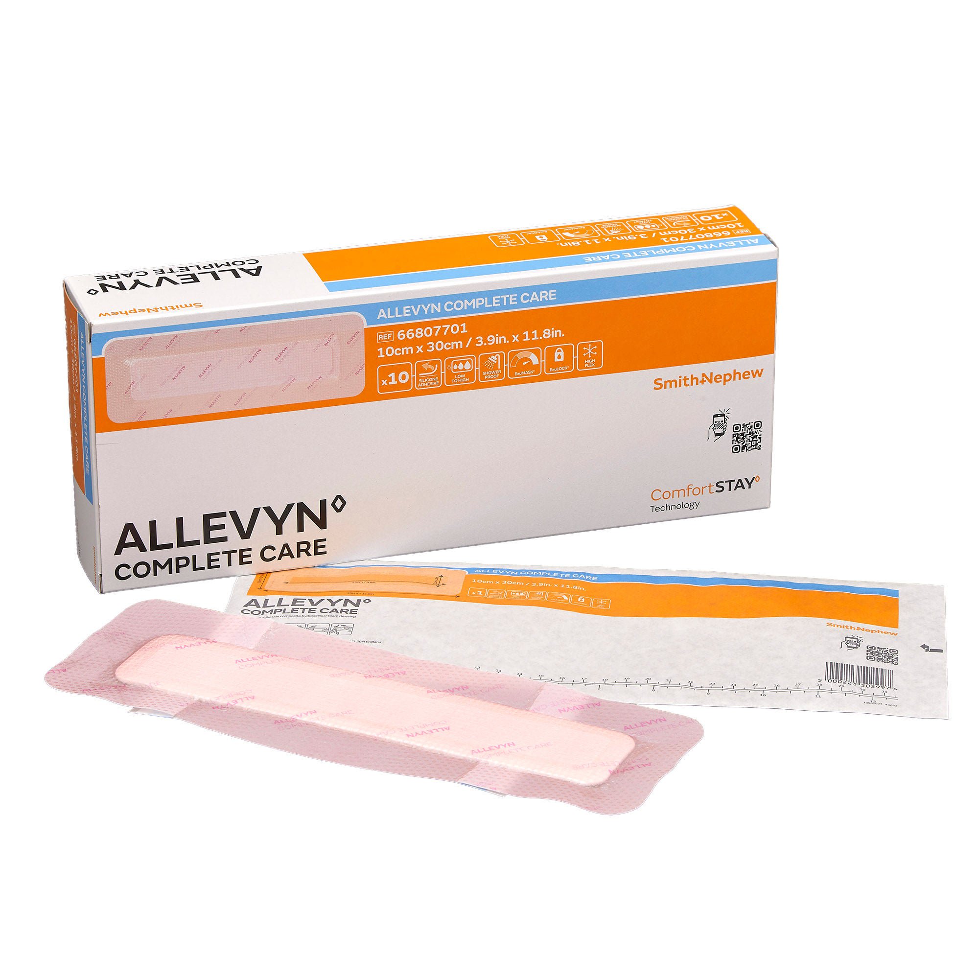 Smith & Nephew DRESSING, FOAM ALLEVYN COMPLETE CARE 4X12" (10/BX 6BX/CS)
