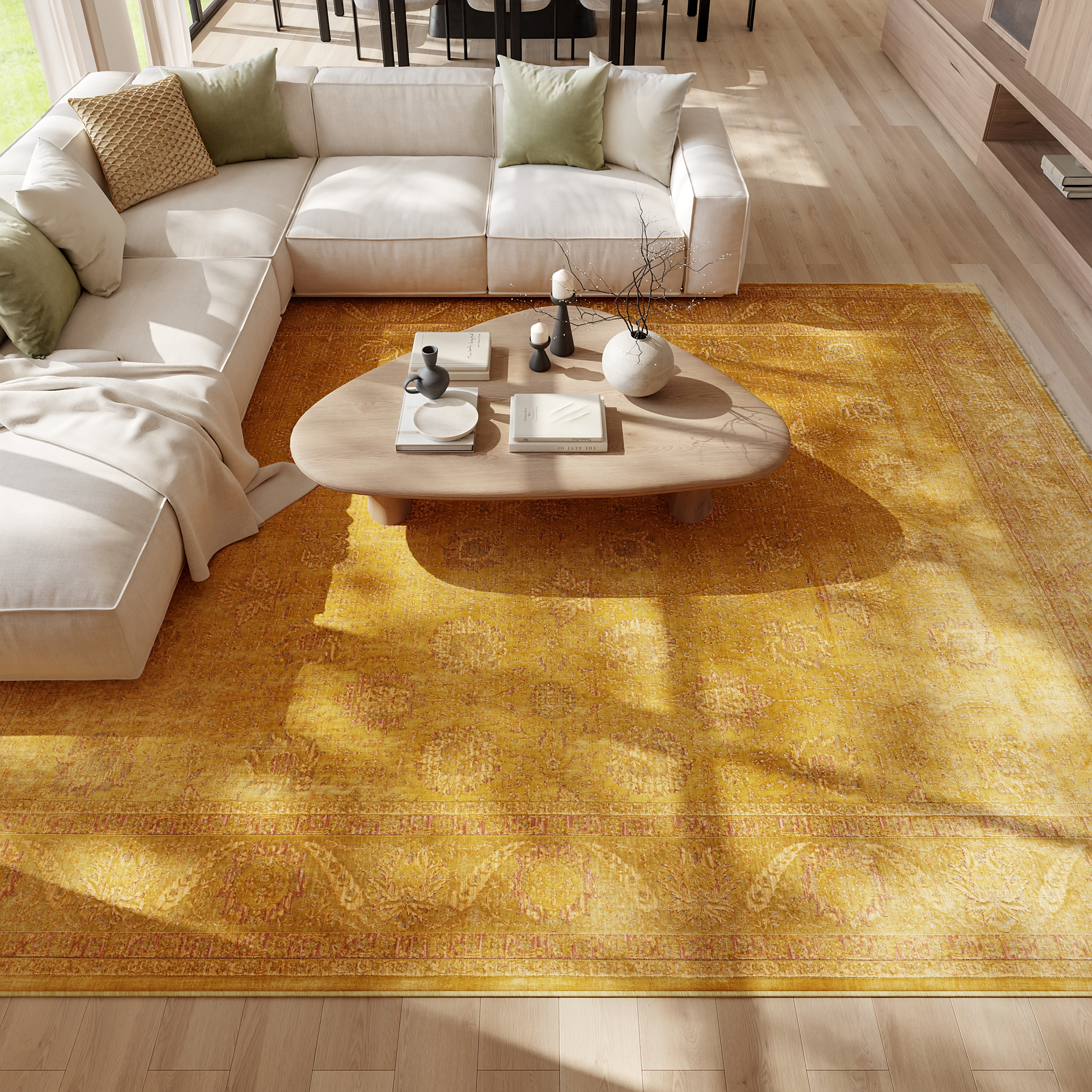 Nourison Luxurious 8' x 10' Gold Vintage Indoor Rug