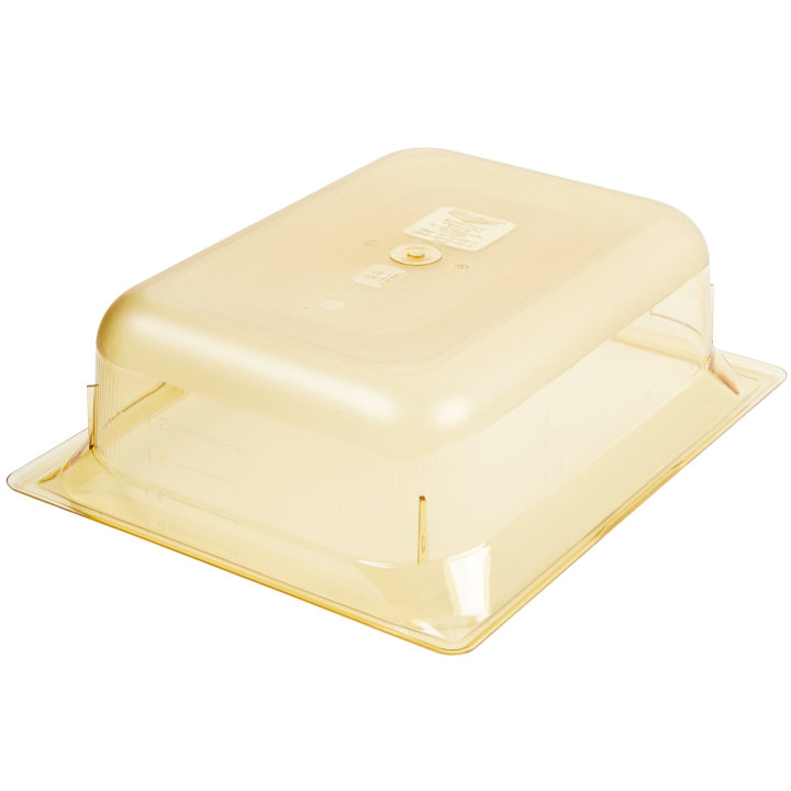Half-size 4-inch-deep Super Pan® high-temperature plastic pan in amber