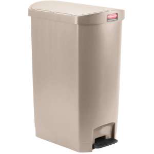 Rubbermaid Commercial, Streamline, Step-On, 18 gal, Resin, Beige, Rectangle, Receptacle