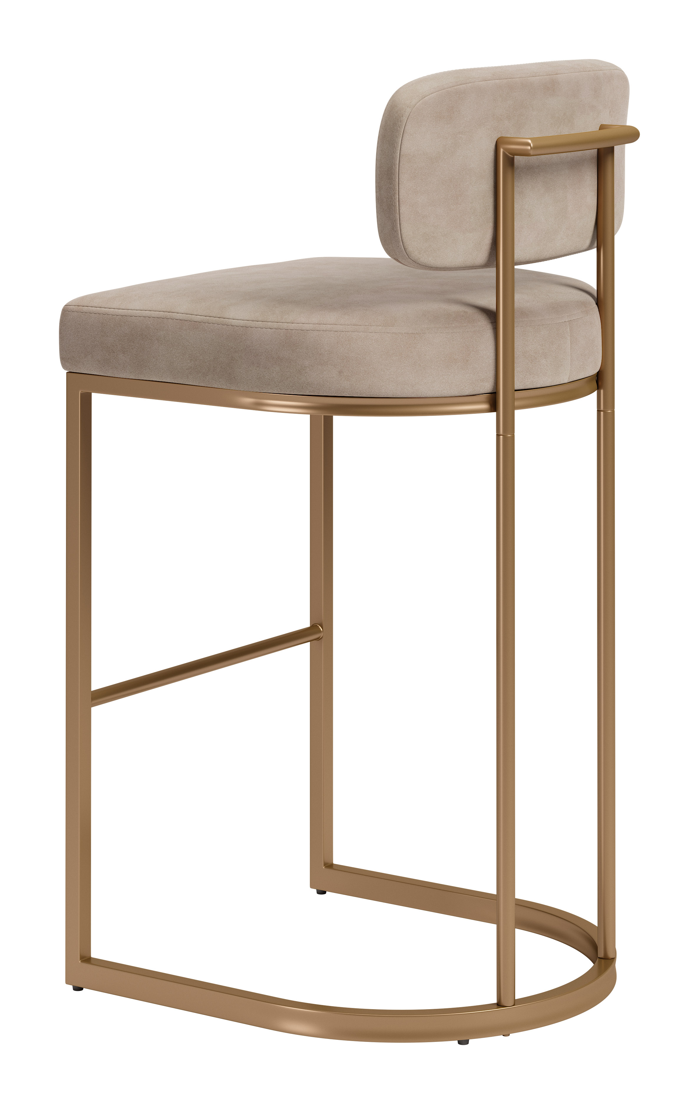 Velar Barstool (Set of 2) Beige & Bronze product image