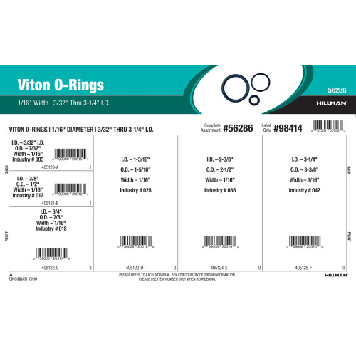 Viton O-Ring Assortment (3/32