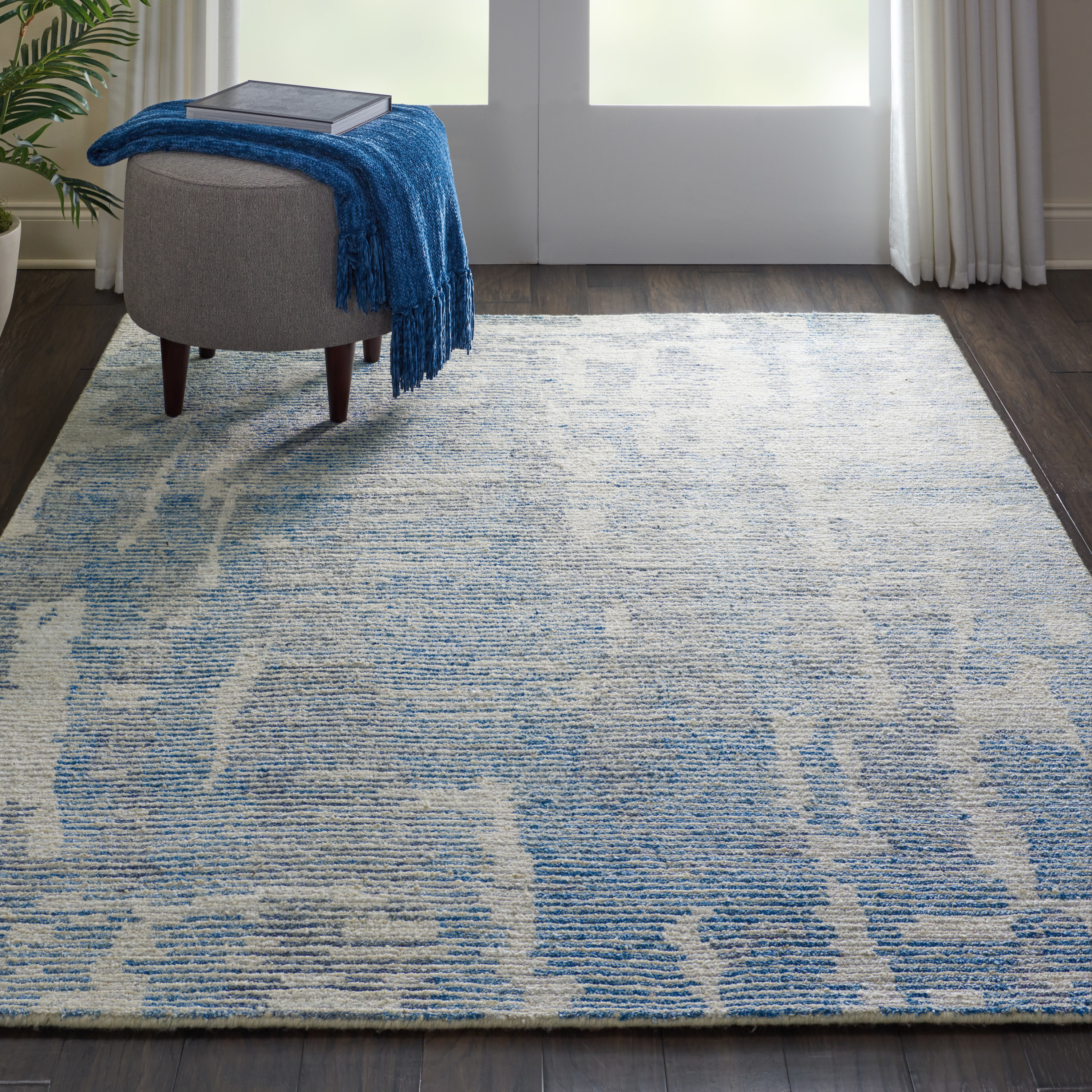 Nourison Ellora 5'6" x 7'5" Blue Modern Indoor Rug