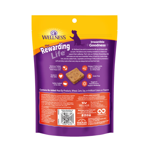 Wellness Rewarding Life Turkey & Duck back packaging