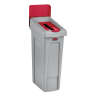 Rubbermaid Commercial, Slim Jim, 23 gal, Red, Recycling Station Billboard