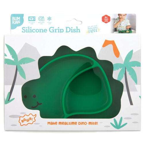 Silicone Divided Grip Dish - Dinosaur