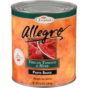 Allegro Tuscan Tomato and Herb Pasta Sauce, 105 oz. Can (Pack of 6) image