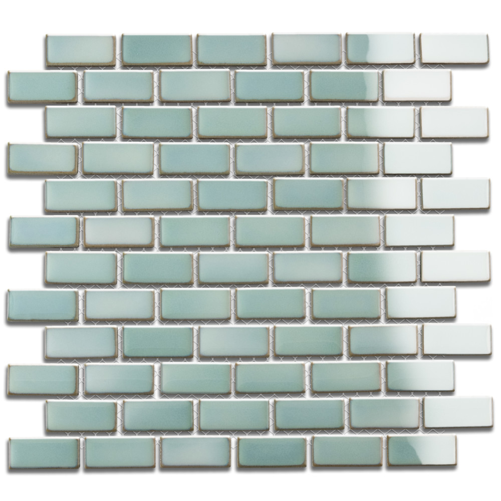 Hudson Subway Mint Green 11-3/4 in. x 12 in. Porcelain Mosaic Tile