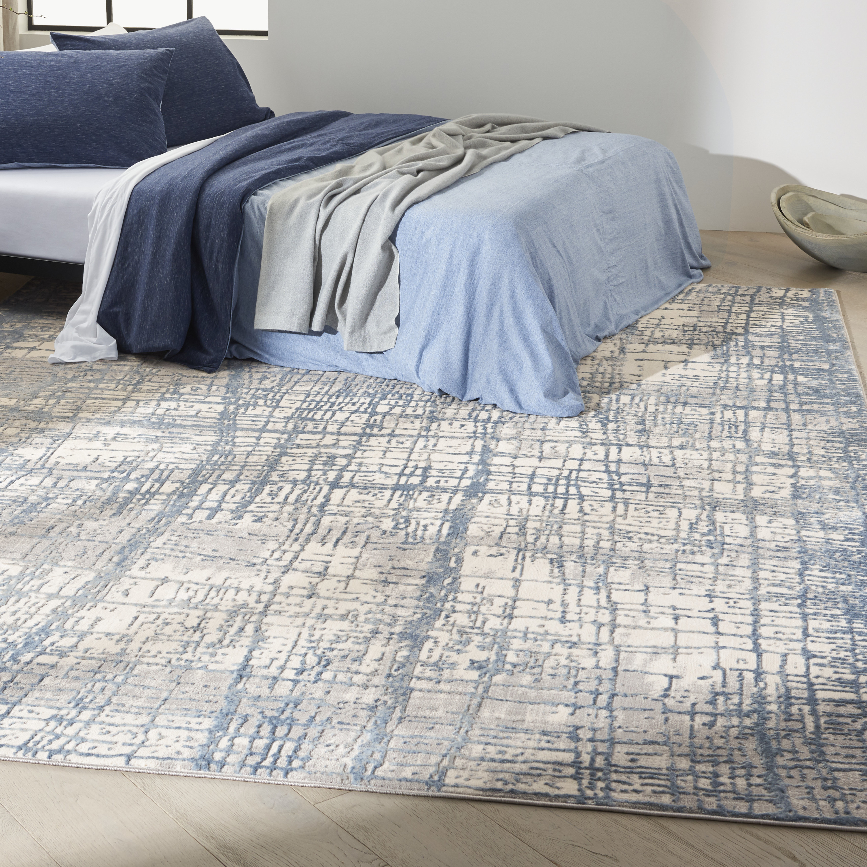 Calvin Klein CK950 Rush 7' x 10' Ivory Blue Modern Indoor Rug
