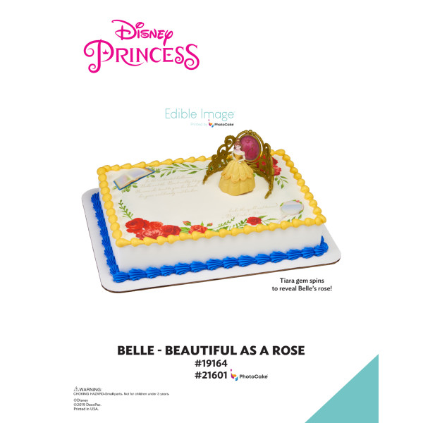 Disney Princess Belle Beautiful as a Rose The Magic of Cakes® PhotoCake® Enhanced Background Page