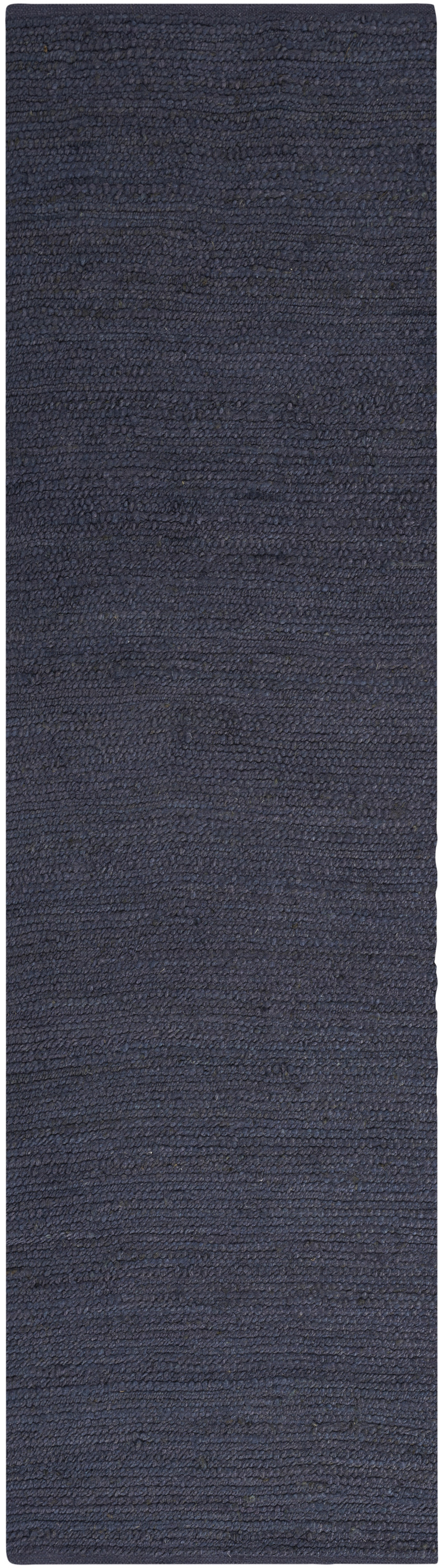 Nourison Natural Jute 2'3" x 8' Navy Farmhouse Indoor Rug