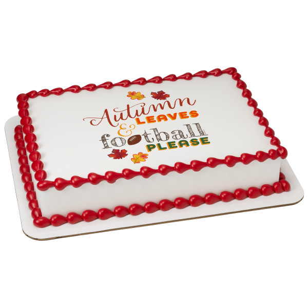 Autumn Leaves & Football Please PhotoCake® Edible Image®