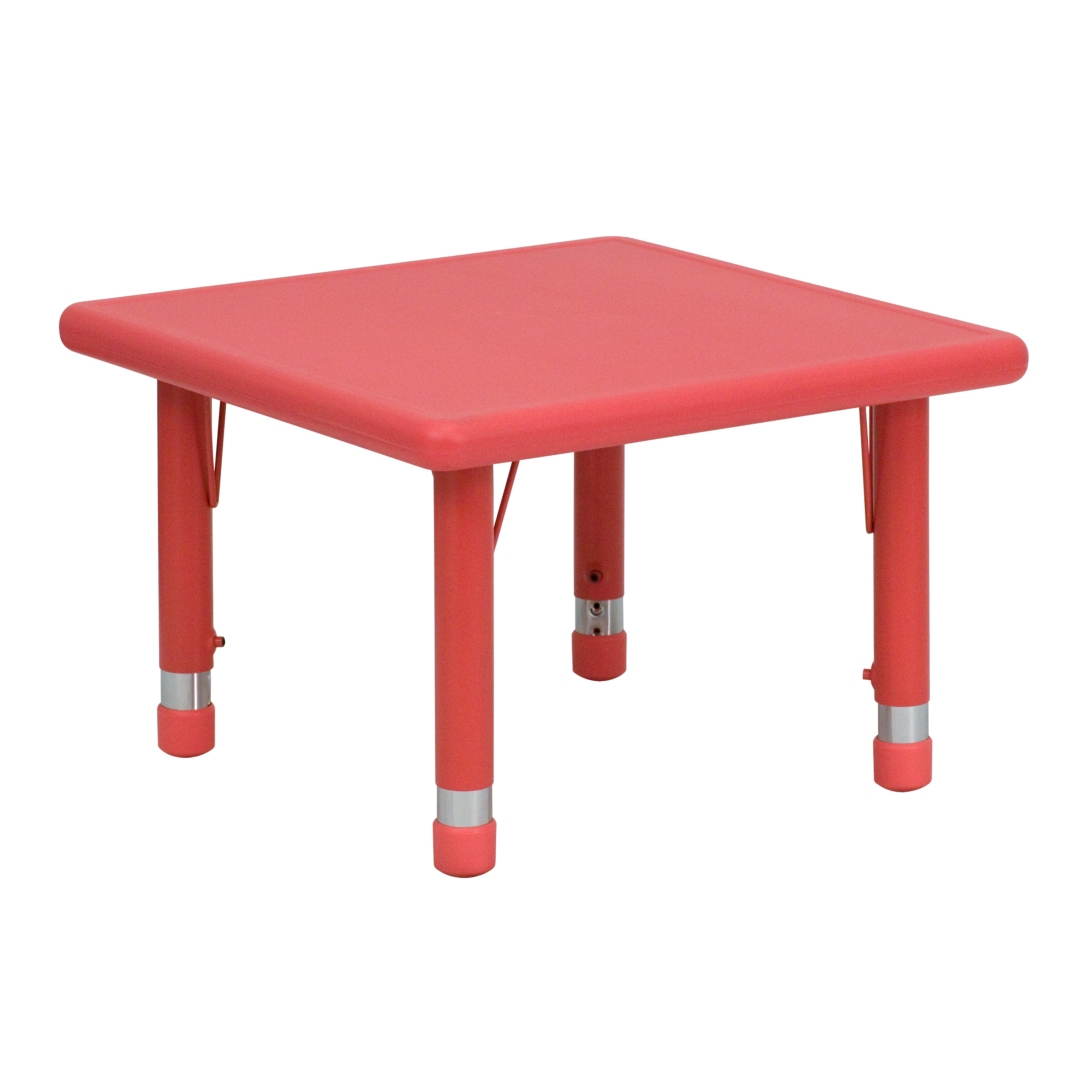 24" Square Natural Plastic Height Adjustable Activity Table - School Table for 4 - Picture 25 of 28