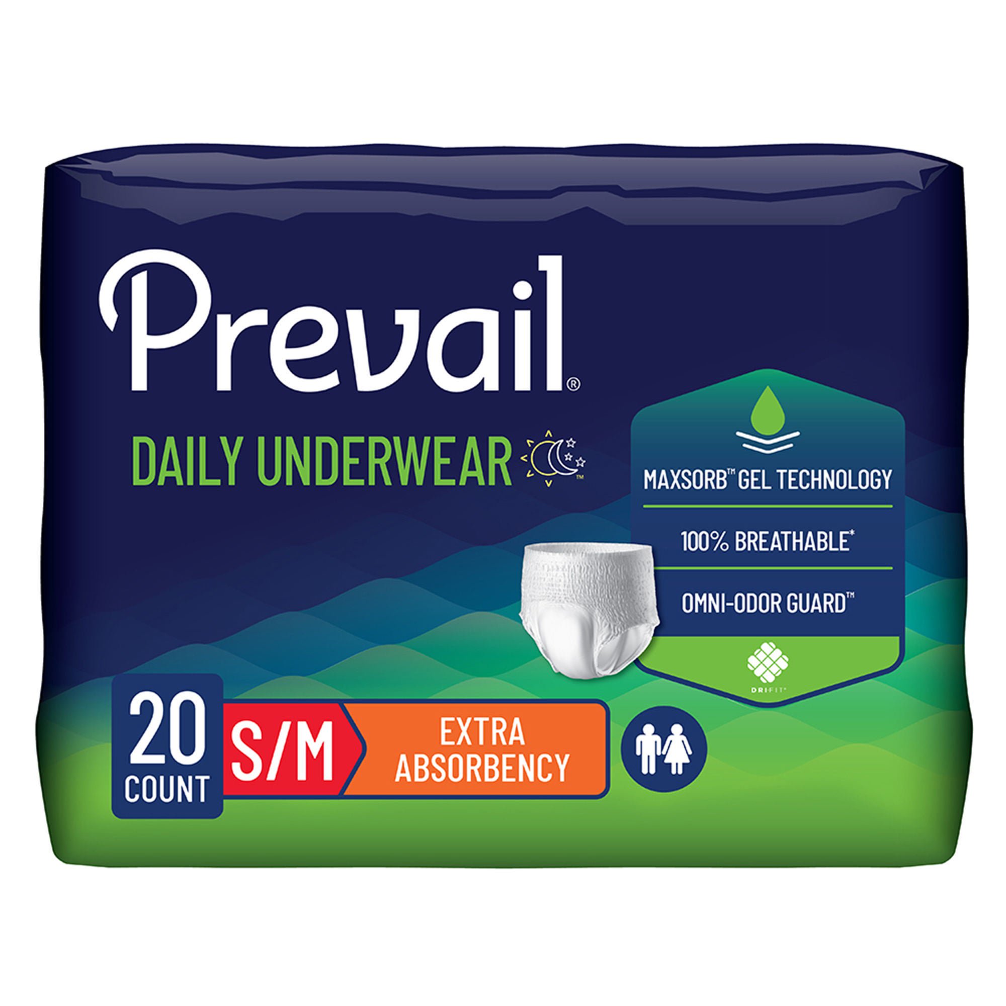 Prevail® Daily Underwear Extra Absorbent Underwear, Medium