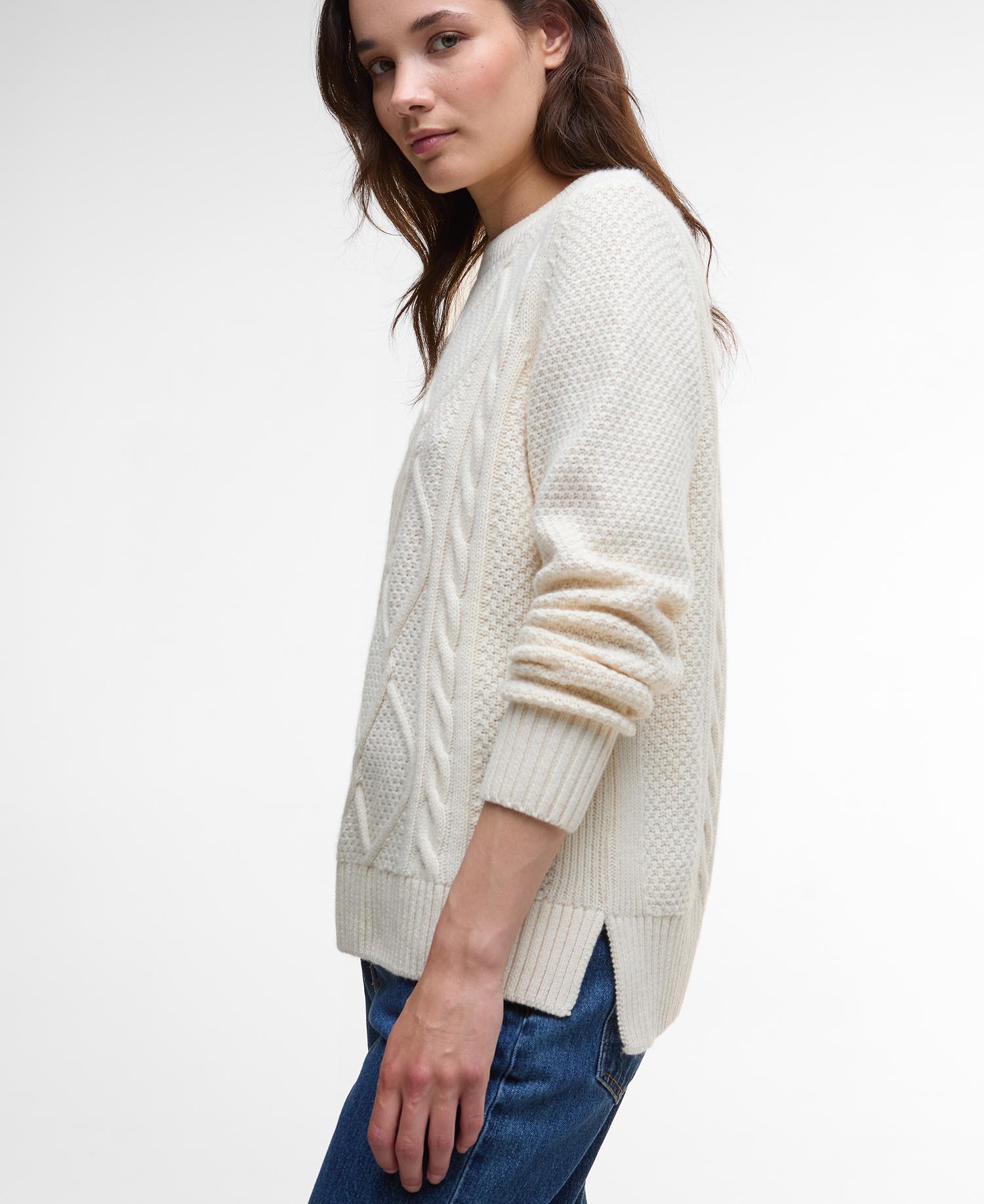 Maglione girocollo Burne con motivo a rombi image number 3